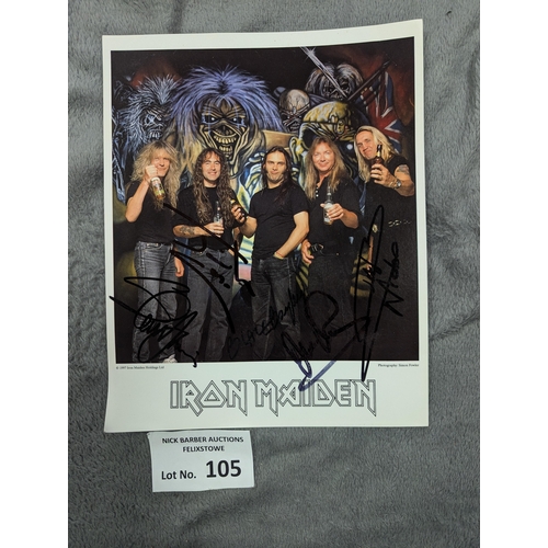 105 - Records; Memorabilia: Assortment of Iron Maiden memorabilia and items, including 2x 28