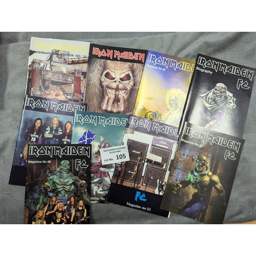 105 - Records; Memorabilia: Assortment of Iron Maiden memorabilia and items, including 2x 28