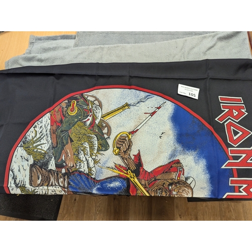 105 - Records; Memorabilia: Assortment of Iron Maiden memorabilia and items, including 2x 28