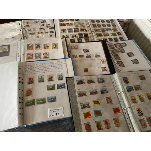 13 - Stamps: Massive collection of world stamps - lifetime collection within 71 ring binders; mostly used... 