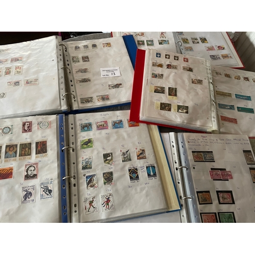 13 - Stamps: Massive collection of world stamps - lifetime collection within 71 ring binders; mostly used... 