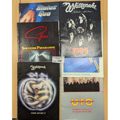 149 - Records; Memorabilia: Collection of Heavy Metal and Rock tour programmes; including Status Quo, Dio ... 