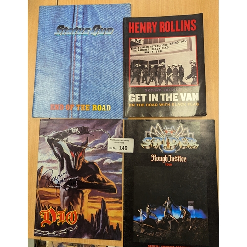 149 - Records; Memorabilia: Collection of Heavy Metal and Rock tour programmes; including Status Quo, Dio ... 