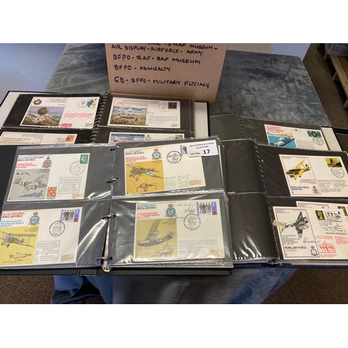 17 - Stamps: Box of RAF, Army, and Navy Museum covers within 5x albums.