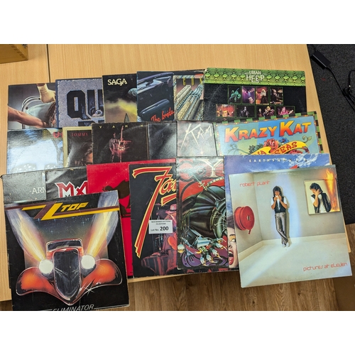 200 - Records: Assortment of Heavy Metal albums including Quiet Riot, Uriah Heep, Krazy Kat, Robert Plant,... 