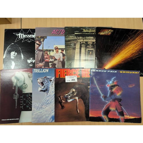 201 - Records: Assortment of Heavy Metal bands including AC/DC, Judas Priest, and rarities; conditions var... 