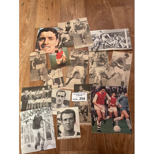 254 - Sports Memorabilia; Football: Football signed magazine pages, many different clubs; (70+).