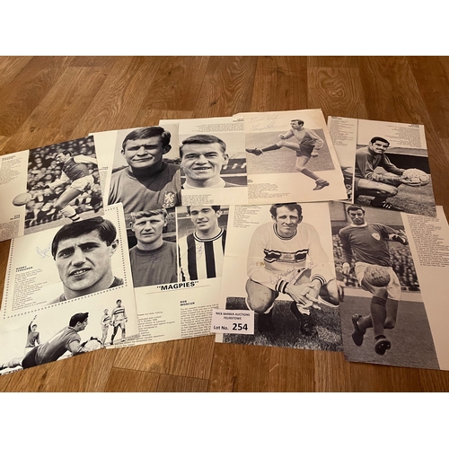 254 - Sports Memorabilia; Football: Football signed magazine pages, many different clubs; (70+).