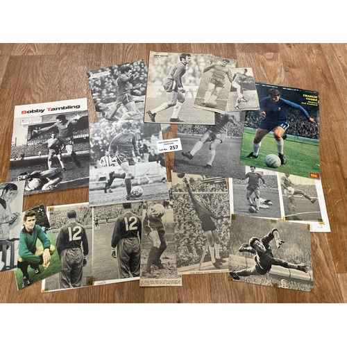 257 - Sports Memorabilia; Football: Chelsea signed magazine pages, 1960s-70s; (30+).