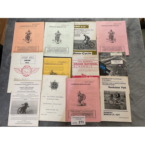 271 - Sports Memorabilia; Motor Racing: Motorcycle scramble grasstrack motocross programmes, 1960s/1970s, ... 