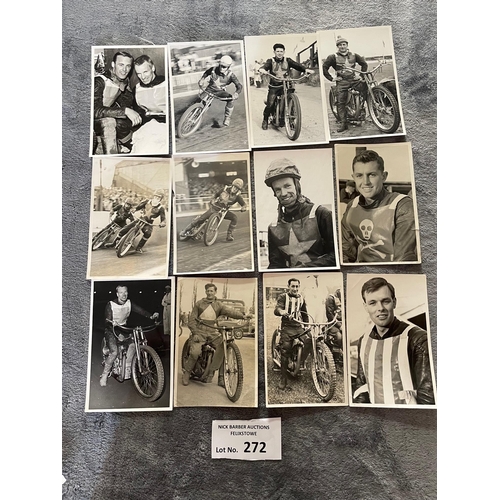 272 - Sports Memorabilia; Speedway: Selection of photographs of Speedway riders, 1940s-1960s, nearly all b... 