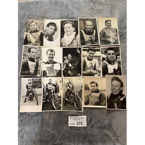 272 - Sports Memorabilia; Speedway: Selection of photographs of Speedway riders, 1940s-1960s, nearly all b... 