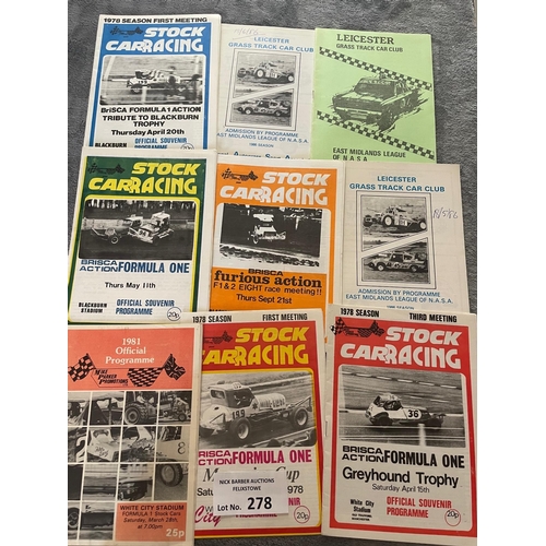 278 - Sports Memorabilia: Mixed sports programmes, from 1960s onwards, including Stock Car racing, Golf, B... 