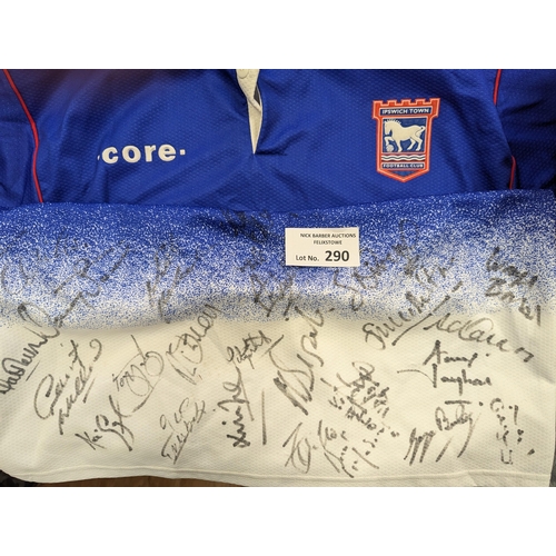 290 - Sports Memorabilia; Football: Ipswich Town signed Greene King shirt 1995/97, along with a signed Bur... 