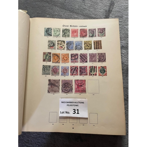 31 - Stamps: New Imperial stamp album; very sparse but includes 2x Penny Black and older GB HVs, embossed... 