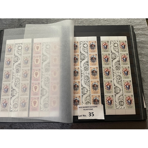 35 - Stamps: 3 albums of GB definitives 1970/2020, mostly used; GB faults; and 1981 Royal Wedding gutter ... 