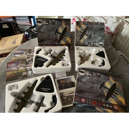 374 - Diecast: Assortment of Atlas Editions plane models, plus Corgi 'Their Finest Hour' set, Lledo 'Brewi... 