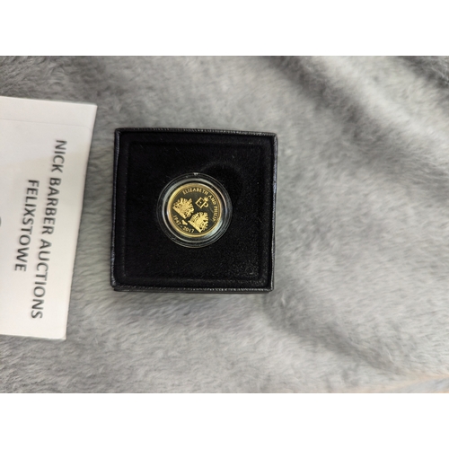 396 - Coins: Hattons of London 2019 Queen Victoria 200th Anniversary quarter sovereign 24-carat gold coin,... 