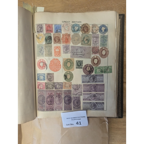 41 - Stamps: A well-filled collection of late QV period and worldwide in Triumph album - many countries, ... 