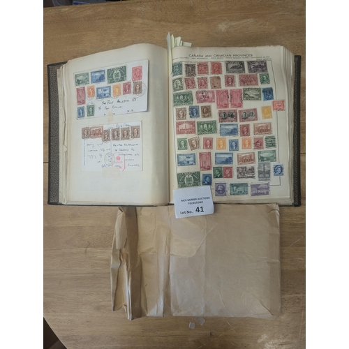 41 - Stamps: A well-filled collection of late QV period and worldwide in Triumph album - many countries, ... 