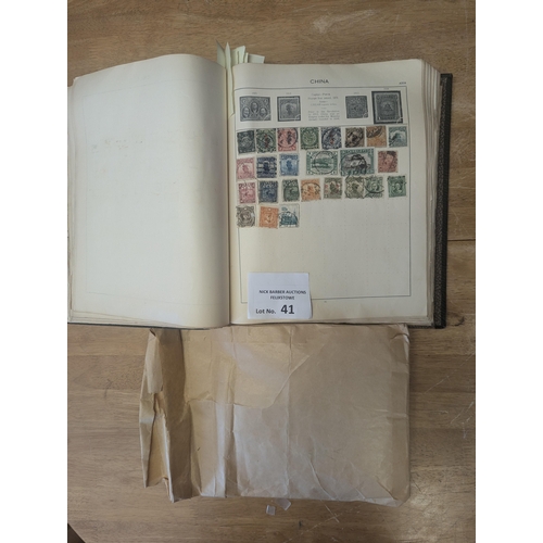 41 - Stamps: A well-filled collection of late QV period and worldwide in Triumph album - many countries, ... 