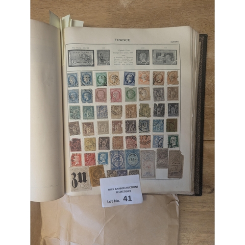 41 - Stamps: A well-filled collection of late QV period and worldwide in Triumph album - many countries, ... 