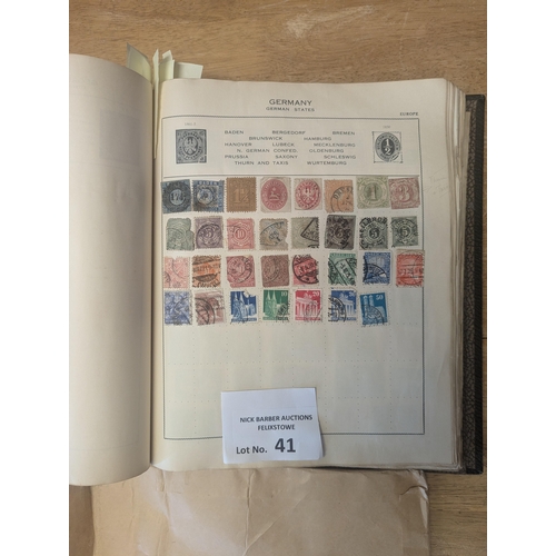 41 - Stamps: A well-filled collection of late QV period and worldwide in Triumph album - many countries, ... 