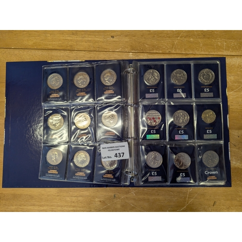 437 - Coins: Change Checker containing many crowns and £5 coins, plus others; (31).