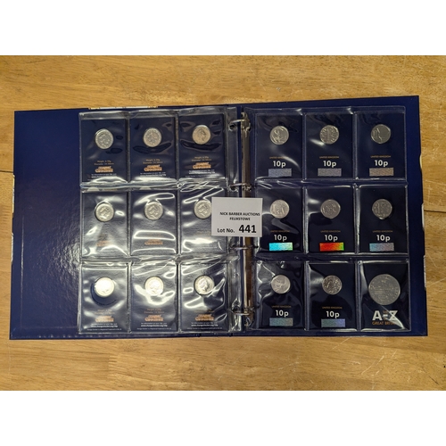 441 - Coins: Change Checker folder of 10p coins; A-Z of Great Britain collection; (27).