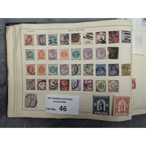 46 - Stamps: Great old time collection within largely unpicked Improved oblong album.