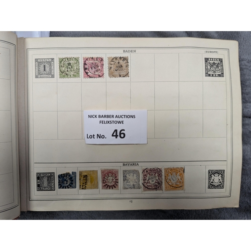 46 - Stamps: Great old time collection within largely unpicked Improved oblong album.