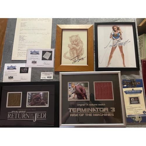 468 - Comics; Memorabilia: Assortment of framed photographs and memorabilia, including: signed photograph ... 