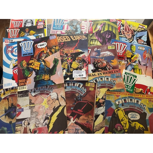 469 - Comics: Two crates of 2000 AD (Judge Dredd) comics, from approx. Prog 400 onwards; annuals/monthly a... 