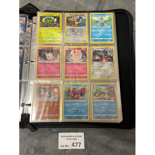 477 - Cards; Trading Cards: Folder of Pokemon cards, 2020-2022, with some holos; (see photos).