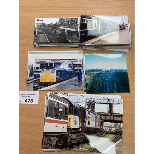 478 - Postcards; Photographs: Collection of railway photographs of trains and stations, modern and older (... 