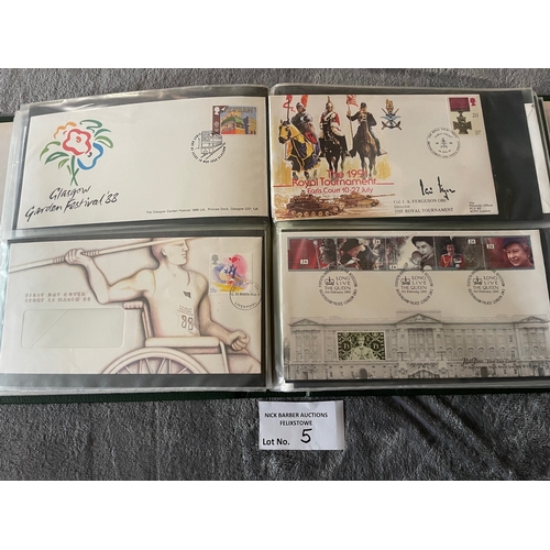 5 - Stamps: Assortment of various albums of First Day Covers and stamps, including a good amount of GB M... 