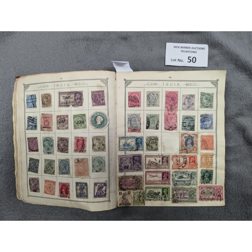 50 - Stamps: Box of 7x old stamp albums, including pair of old Lincolns.