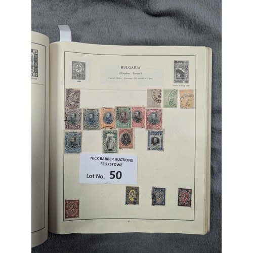 50 - Stamps: Box of 7x old stamp albums, including pair of old Lincolns.