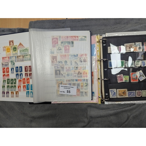 55 - Stamps: Collection of Chinese stamps within 3x albums and 2x mint presentation books.