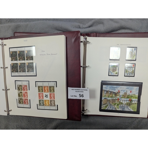 56 - Stamps: Collection of GB Mint in 2x Stanley Gibbons albums, 1970-2000.