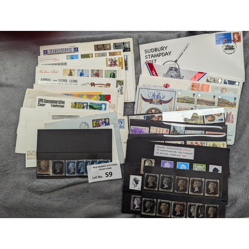 59 - Stamps: Tub of stamps including GB, coin covers FDCs, various; including GB world mix, etc.; plus 50... 