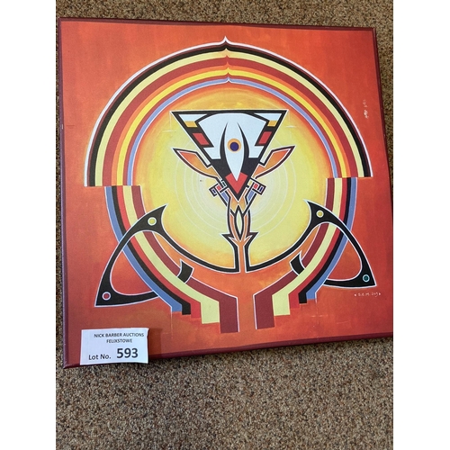 593 - Collectables: ART on Canvas by Stephen Meakin; signed on reverse 'XANADU'; fine condition.