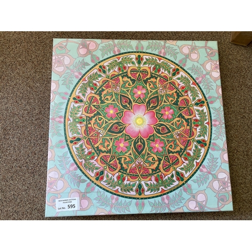 595 - Collectables: ART on Canvas by Stephen Meakin; signed on reverse 'LA ROSA' the wild flower - larger ... 