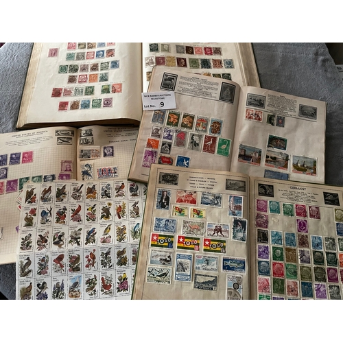 9 - Stamps: Very large box of stamp albums with covers, stock books and others; a worldwide selection.