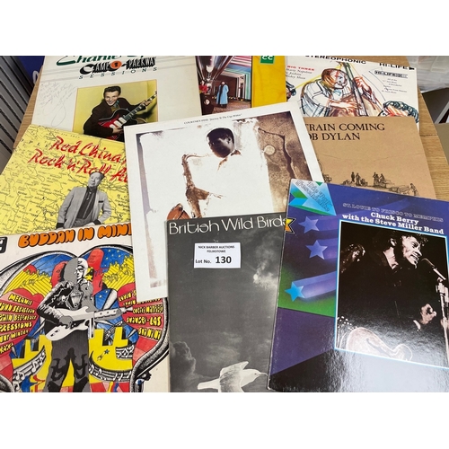 130 - Records: Assortment of LPs including Bob Dylan, Climax Blues Band, etc.; (approx 50).