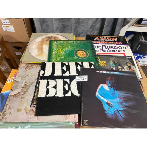 150f - Records: Collection of 25+ mainly Rock albums, including Led Zeppelin, Alice Cooper, Jeff Beck, etc.