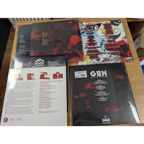 168 - Records: Punk 180 gram new/sealed albums including GBH, Dead Kennedys, Discharge, etc.; (6).