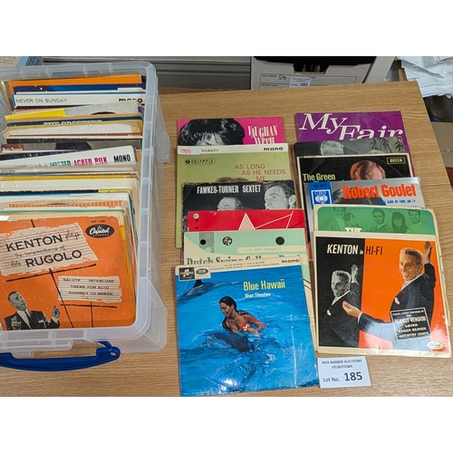 185 - Records: Box of Easy Listening and Jazz EPs and 45s; (60+).