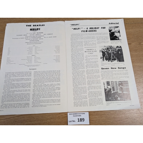 189 - Records; Memorabilia: The Beatles 'Help!' Exhibitor's Campaign Book, 1965; 14 pages; rare collector'... 