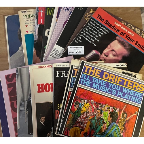 204 - Records: Bag of 1960s LPs, including Nash, Shirelles, Drifters, etc.; approx. 16.